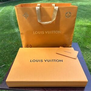 Louis Vuitton Storage Box & Tissue Paper w/ LV Shopping Bag